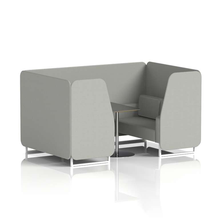 Brixworth Booth With White Legs And Black Table In Single Tone
