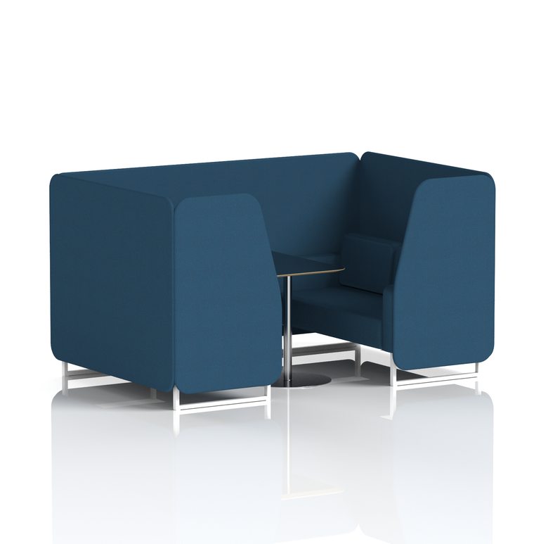 Brixworth Booth With White Legs And Black Table In Single Tone