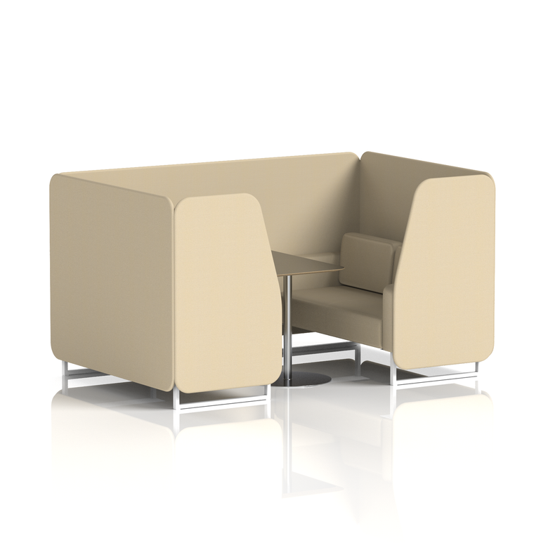 Brixworth Booth With White Legs And Black Table In Single Tone