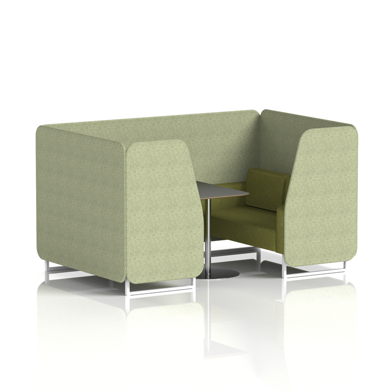 Brixworth Booth With White Legs And Black Table In Two Tone