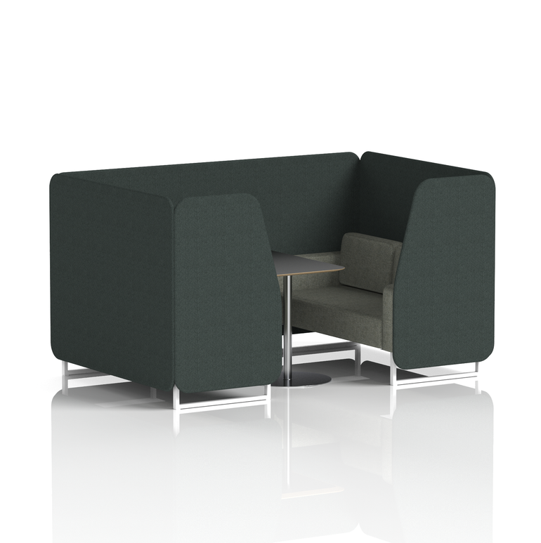 Brixworth Booth With White Legs And Black Table In Two Tone