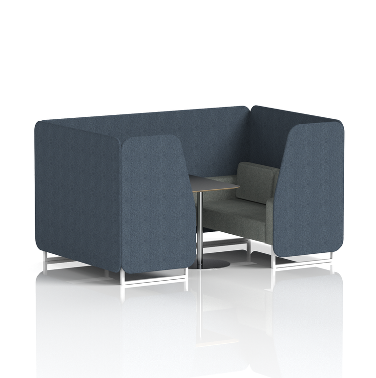 Brixworth Booth With White Legs And Black Table In Two Tone