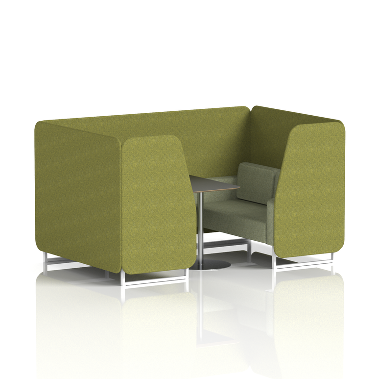 Brixworth Booth With White Legs And Black Table In Two Tone