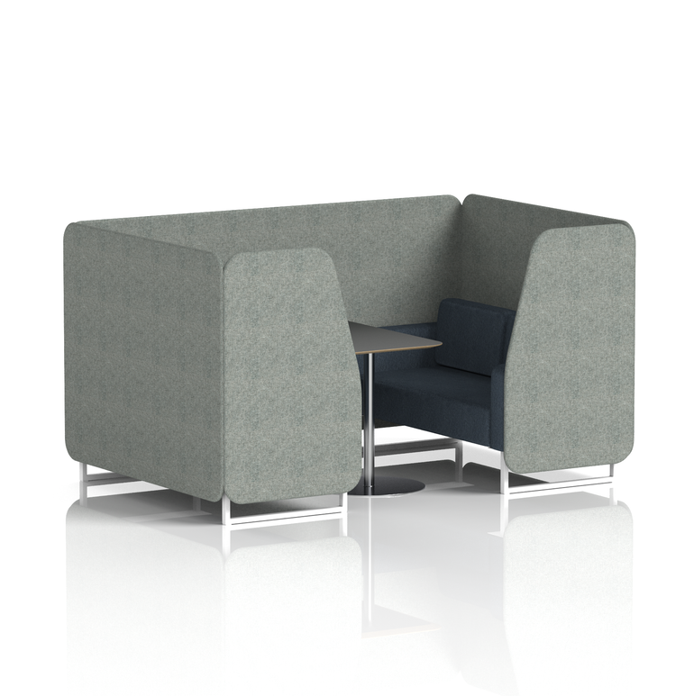 Brixworth Booth With White Legs And Black Table In Two Tone