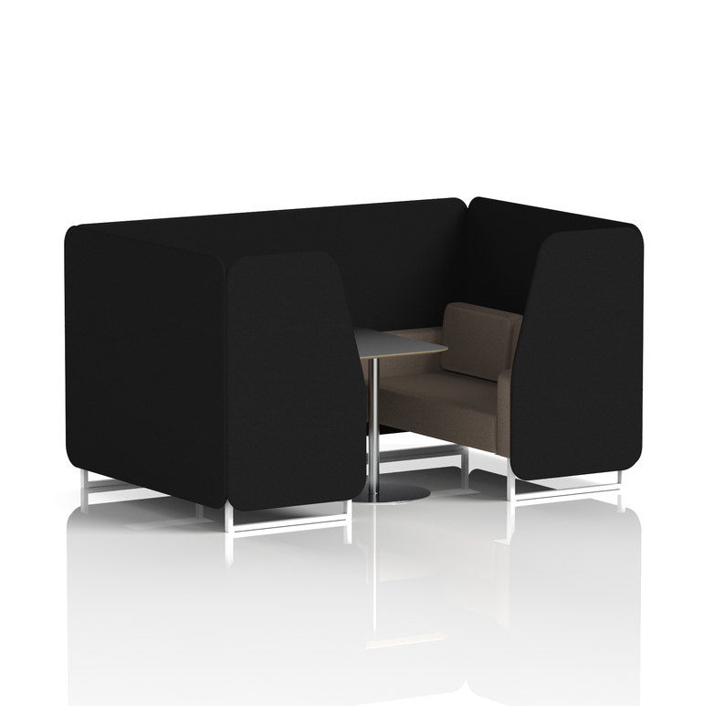 Brixworth Booth With White Legs And Black Table In Two Tone