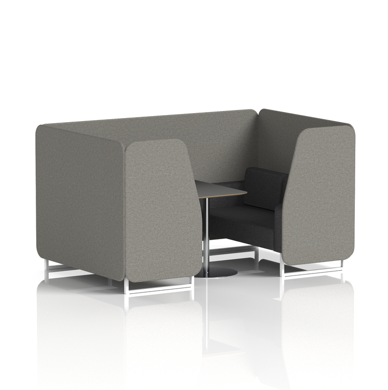 Brixworth Booth With White Legs And Black Table In Two Tone