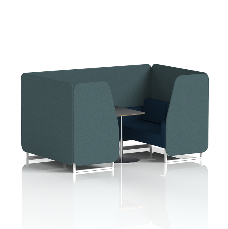 Brixworth Booth With White Legs And Black Table In Two Tone
