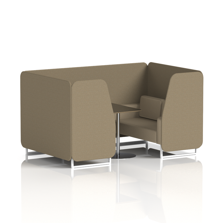 Brixworth Booth With White Legs And Black Table In Two Tone