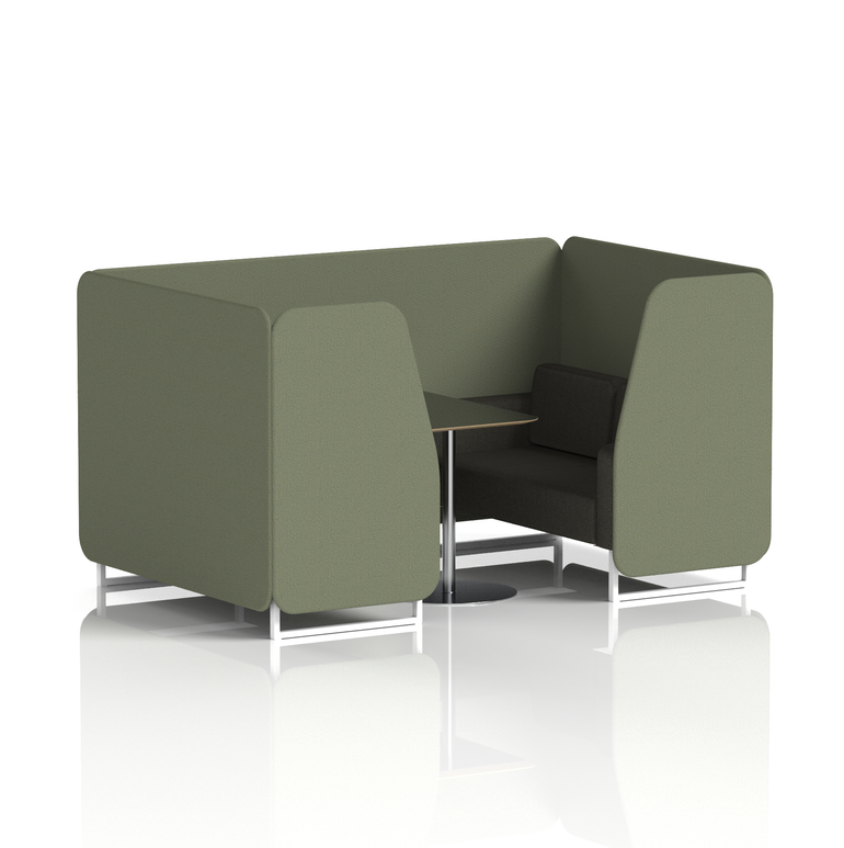 Brixworth Booth With White Legs And Black Table In Two Tone