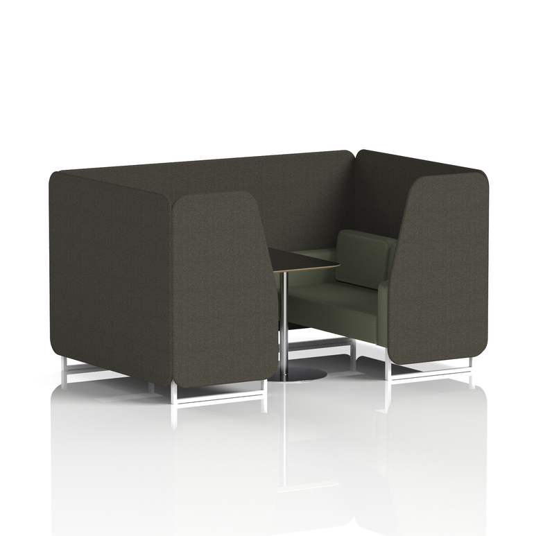 Brixworth Booth With White Legs And Black Table In Two Tone