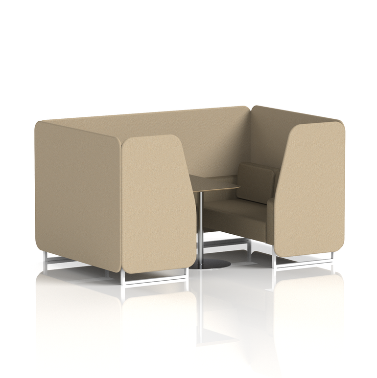 Brixworth Booth With White Legs And Black Table In Two Tone
