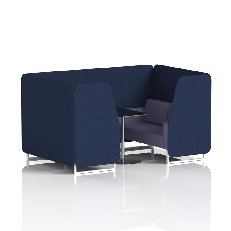 Brixworth Booth With White Legs And Black Table In Two Tone