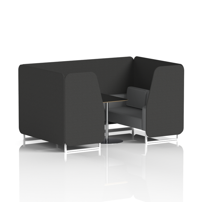 Brixworth Booth With White Legs And Black Table In Two Tone
