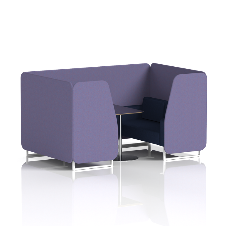 Brixworth Booth With White Legs And Black Table In Two Tone