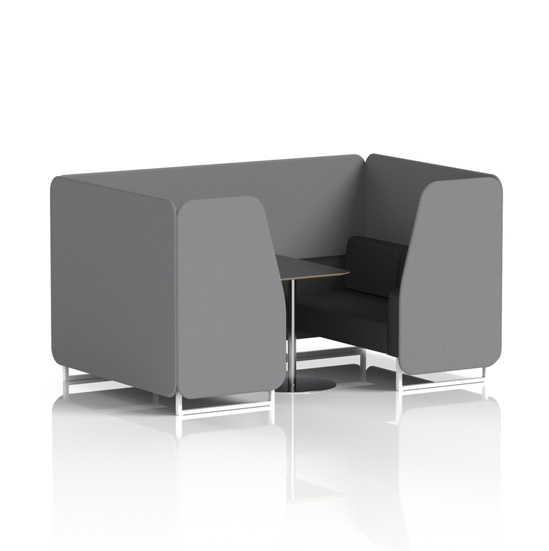 Brixworth Booth With White Legs And Black Table In Two Tone