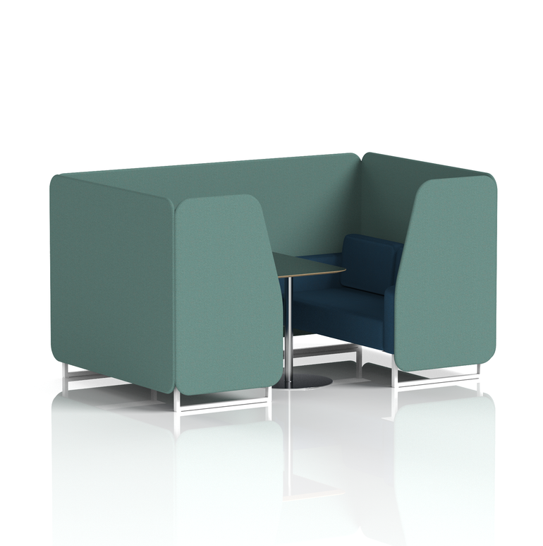 Brixworth Booth With White Legs And Black Table In Two Tone