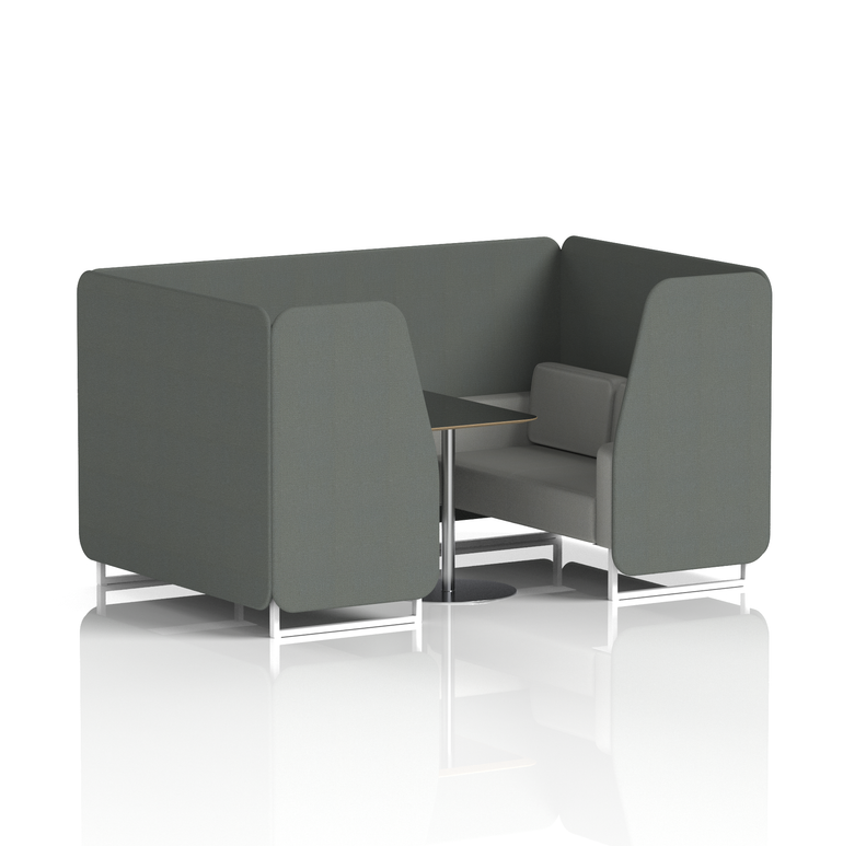 Brixworth Booth With White Legs And Black Table In Two Tone