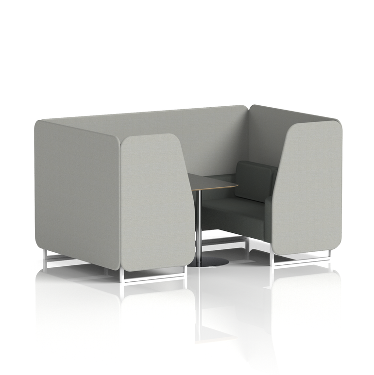 Brixworth Booth With White Legs And Black Table In Two Tone