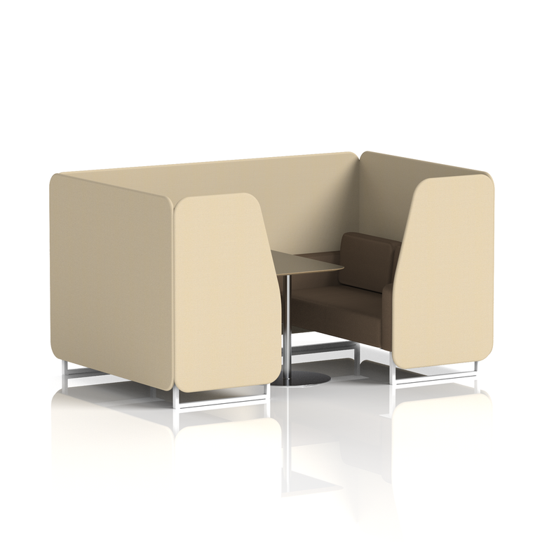 Brixworth Booth With White Legs And Black Table In Two Tone