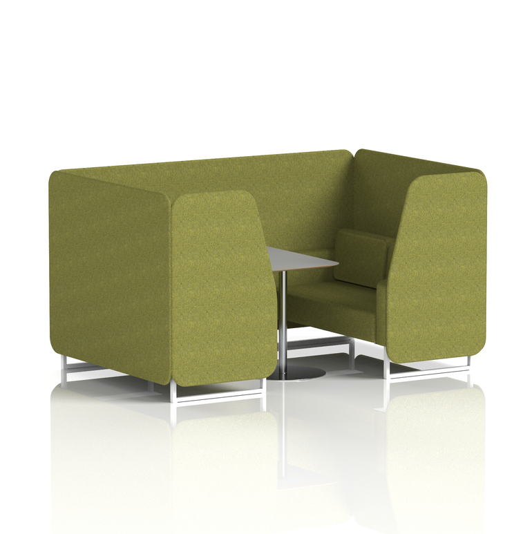Brixworth Booth With White Legs And Grey Table In Single Tone