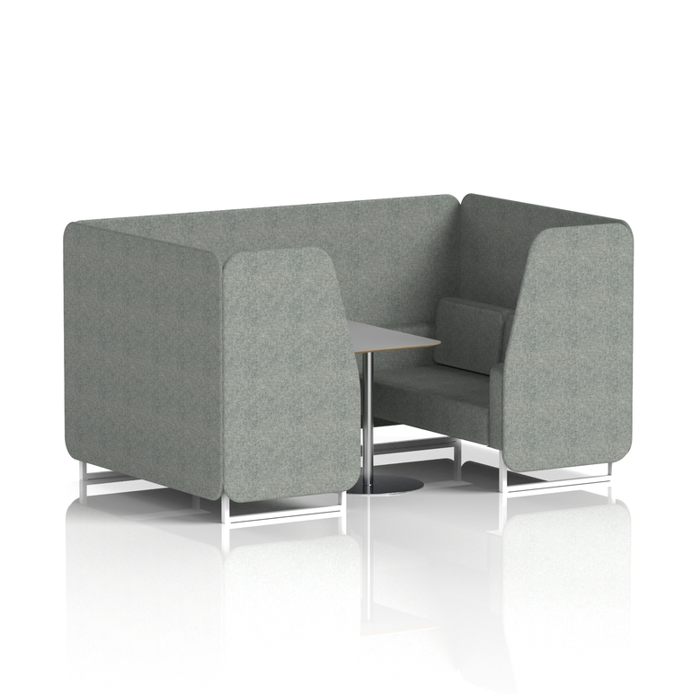 Brixworth Booth With White Legs And Grey Table In Single Tone