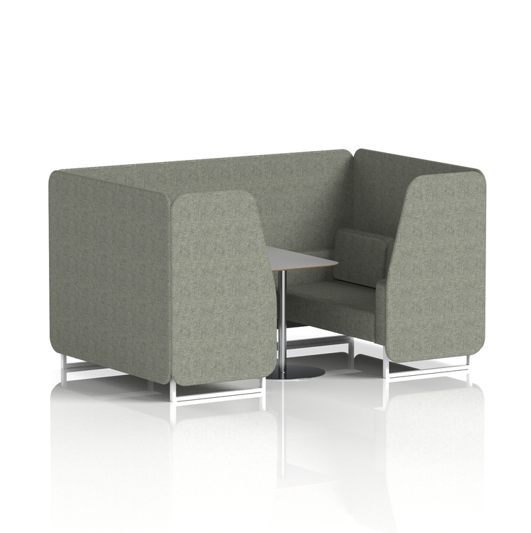 Brixworth Booth With White Legs And Grey Table In Single Tone