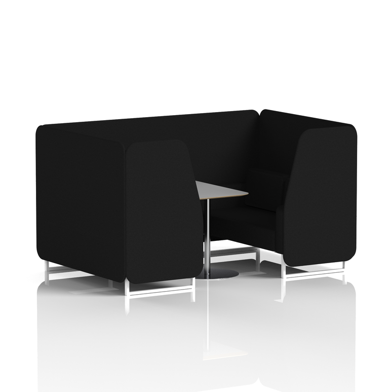 Brixworth Booth With White Legs And Grey Table In Single Tone