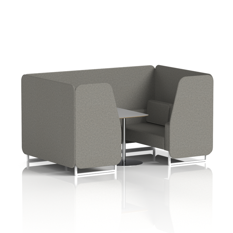 Brixworth Booth With White Legs And Grey Table In Single Tone