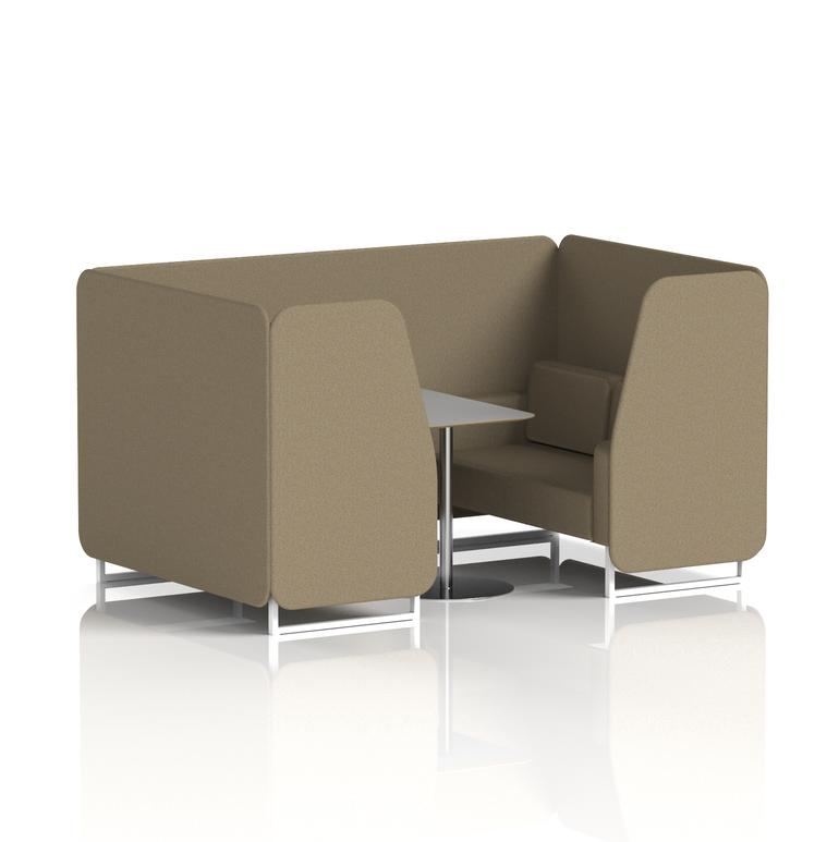 Brixworth Booth With White Legs And Grey Table In Single Tone