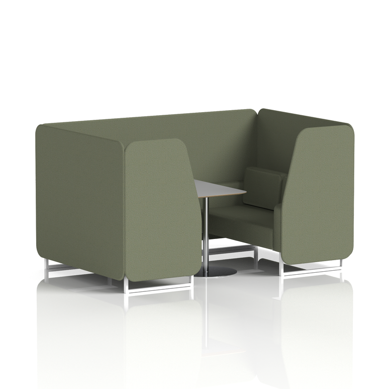 Brixworth Booth With White Legs And Grey Table In Single Tone
