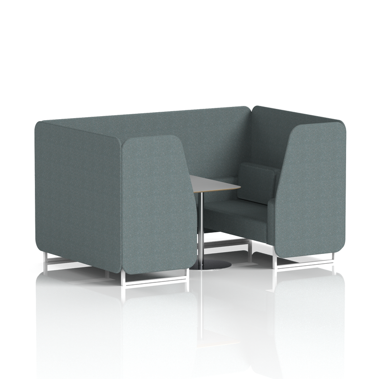Brixworth Booth With White Legs And Grey Table In Single Tone
