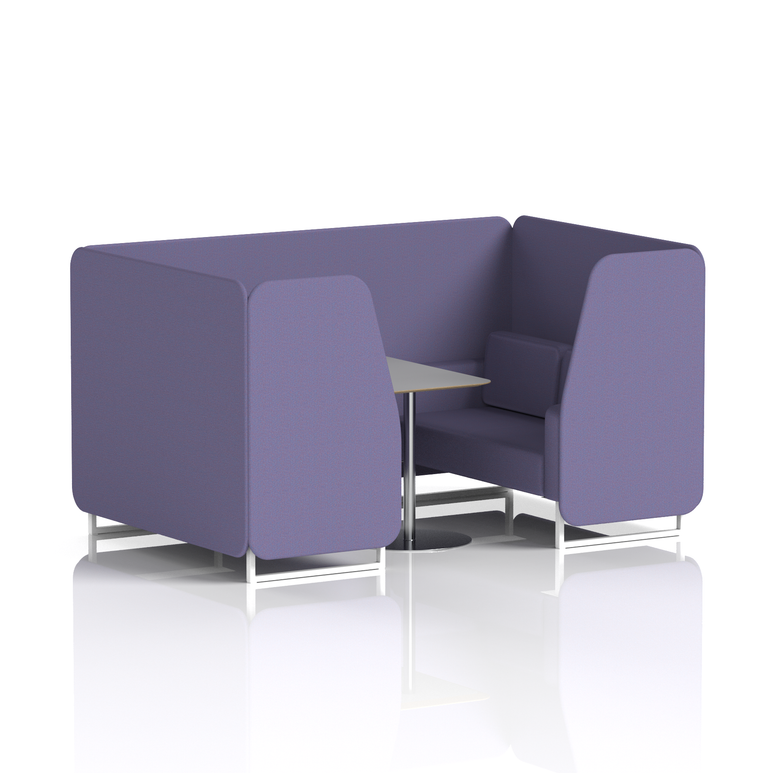 Brixworth Booth With White Legs And Grey Table In Single Tone