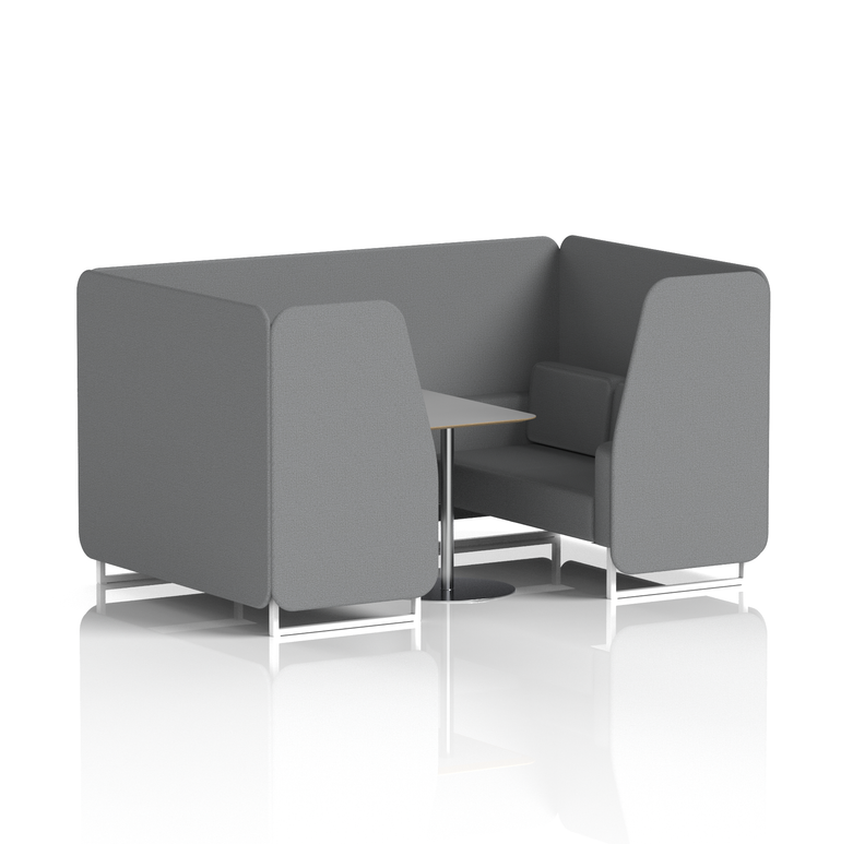 Brixworth Booth With White Legs And Grey Table In Single Tone