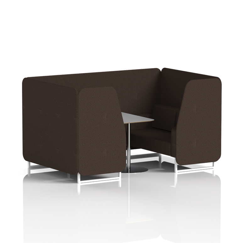 Brixworth Booth With White Legs And Grey Table In Single Tone
