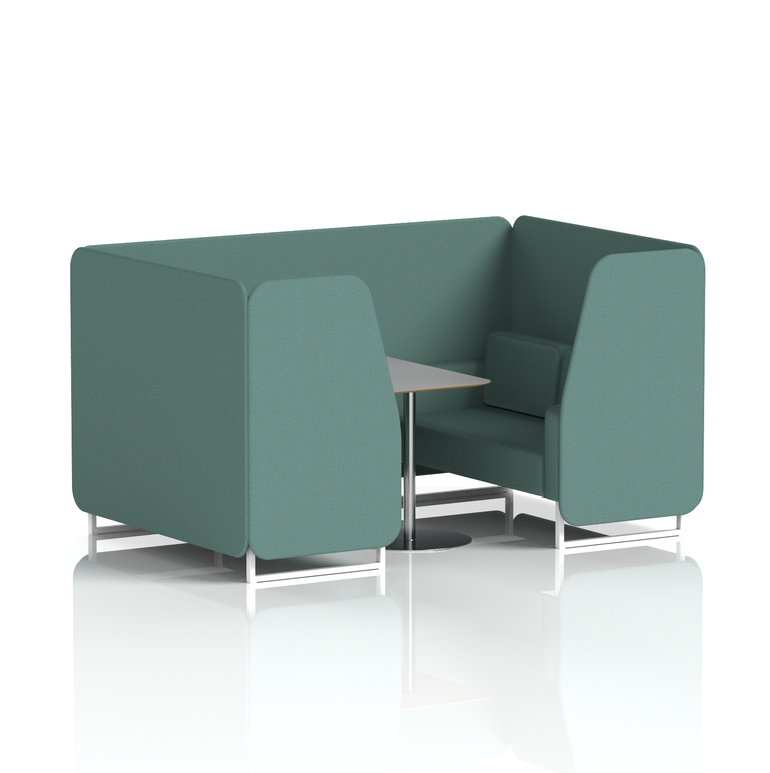Brixworth Booth With White Legs And Grey Table In Single Tone