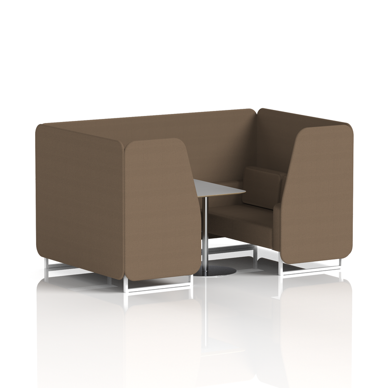 Brixworth Booth With White Legs And Grey Table In Single Tone