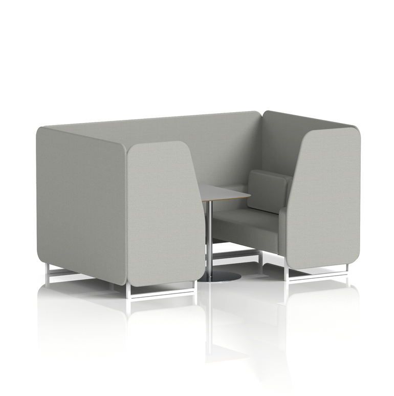 Brixworth Booth With White Legs And Grey Table In Single Tone
