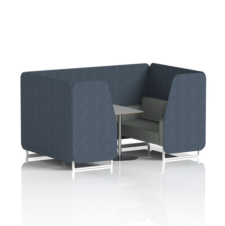 Brixworth Booth With White Legs And Grey Table In Two Tone