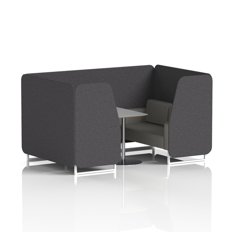 Brixworth Booth With White Legs And Grey Table In Two Tone