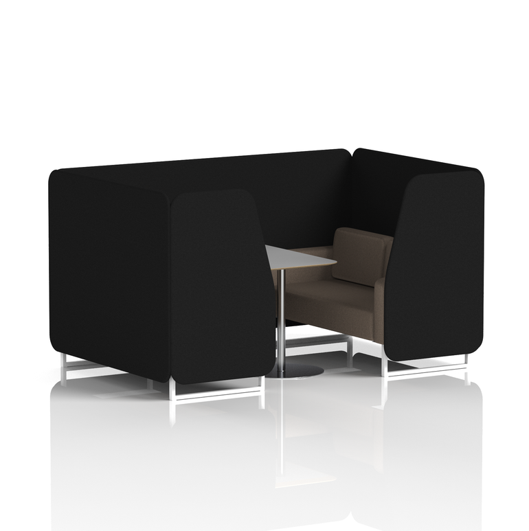 Brixworth Booth With White Legs And Grey Table In Two Tone