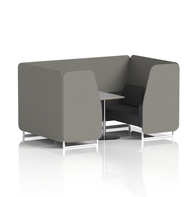 Brixworth Booth With White Legs And Grey Table In Two Tone