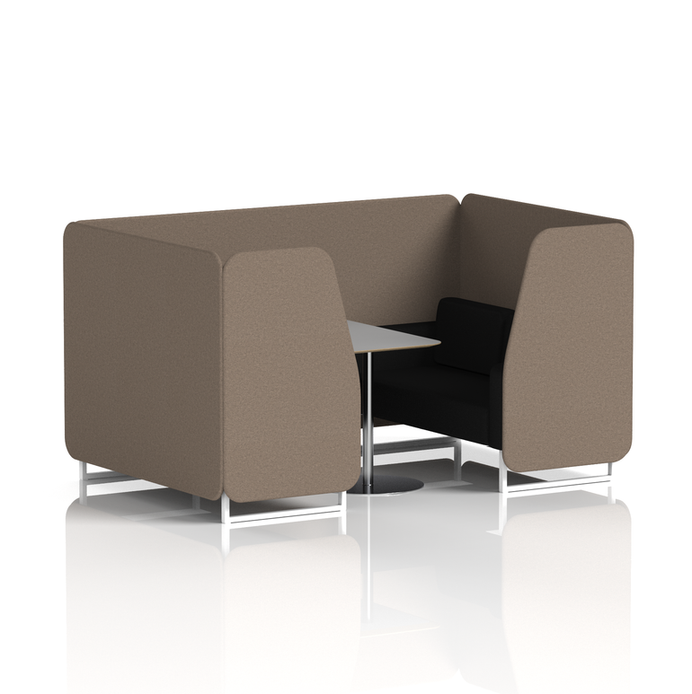 Brixworth Booth With White Legs And Grey Table In Two Tone