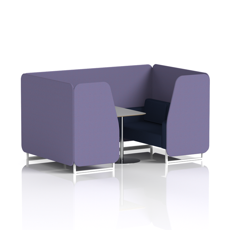 Brixworth Booth With White Legs And Grey Table In Two Tone