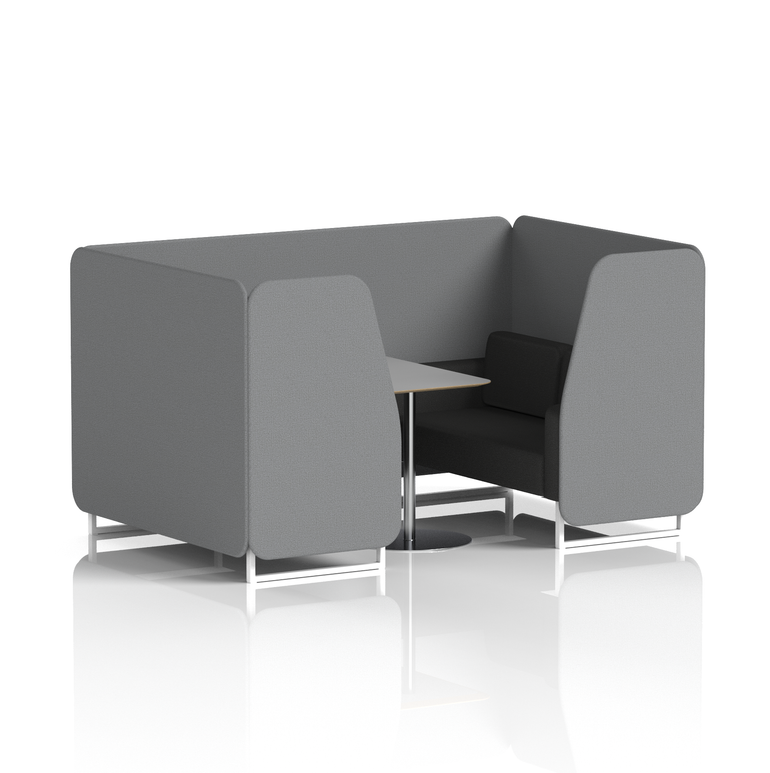 Brixworth Booth With White Legs And Grey Table In Two Tone