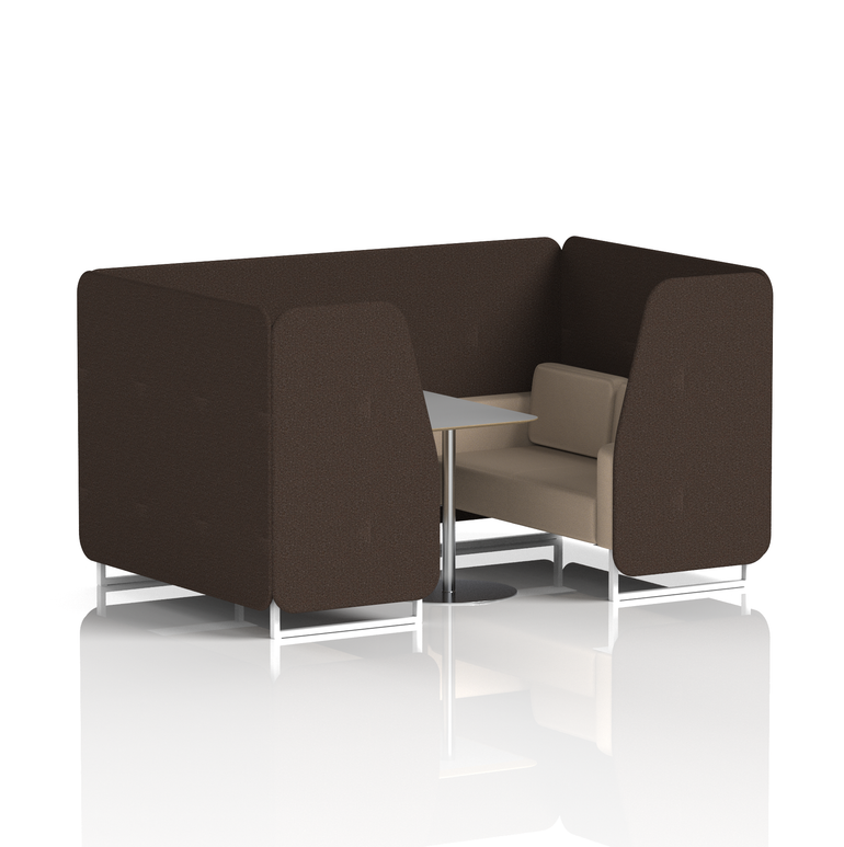 Brixworth Booth With White Legs And Grey Table In Two Tone