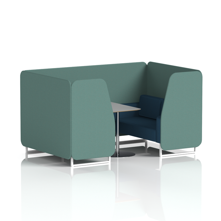 Brixworth Booth With White Legs And Grey Table In Two Tone