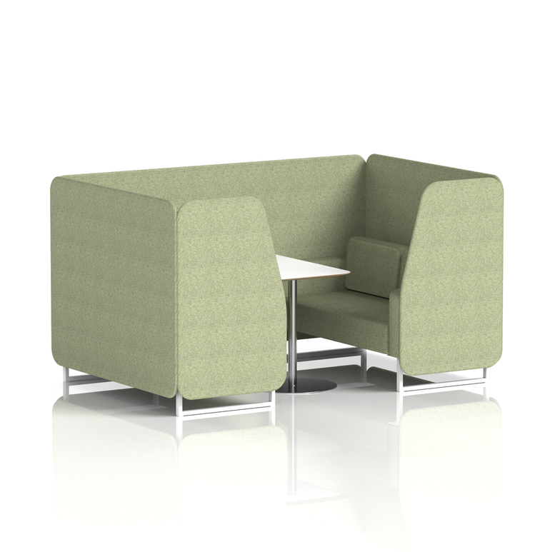 Brixworth Booth With White Legs And White Table In Single Tone