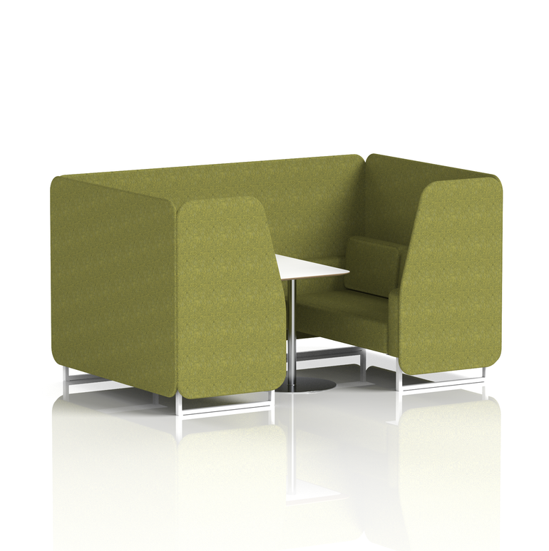 Brixworth Booth With White Legs And White Table In Single Tone