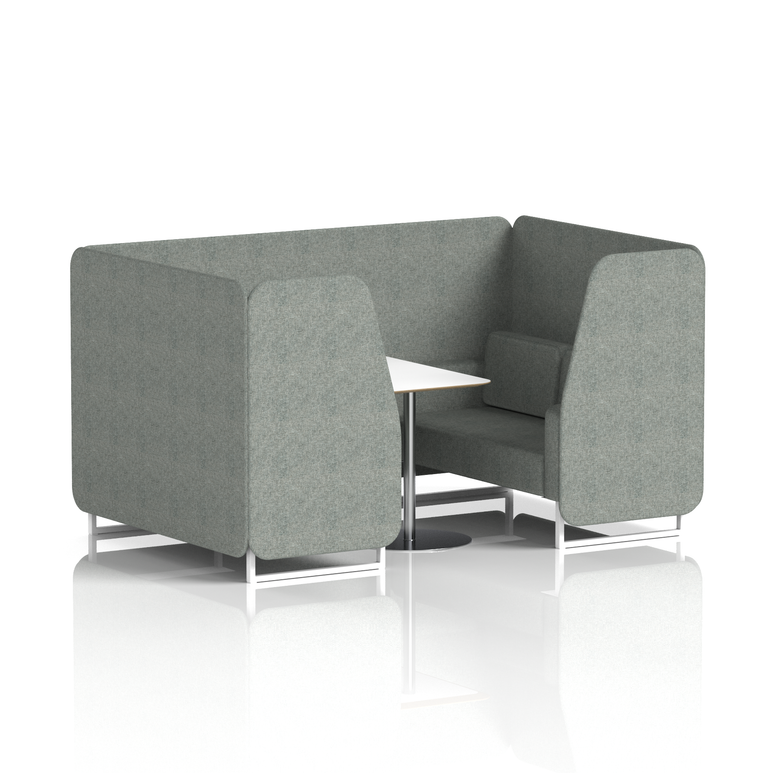 Brixworth Booth With White Legs And White Table In Single Tone