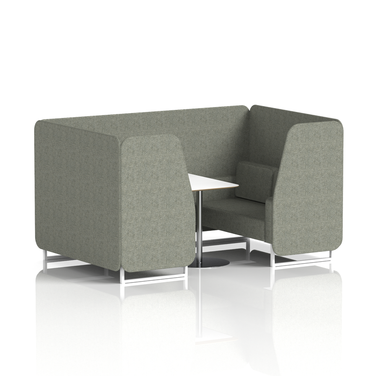 Brixworth Booth With White Legs And White Table In Single Tone